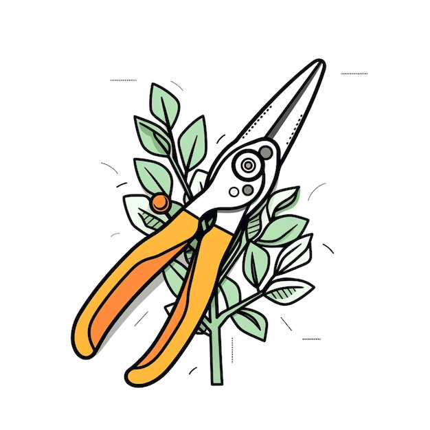 Zdjęcie animowany obrazek przedstawiający parę nożyczek z napisem ogród.