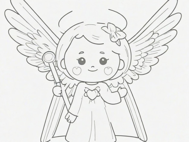 Zdjęcie anioł z magicznym kijem rysunki dla dzieci kolory