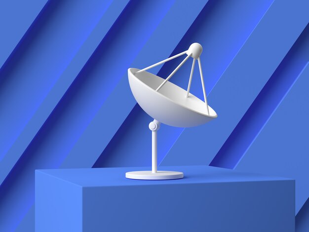 Antena Biały Anteny Niebieskie Tło Renderowania 3d