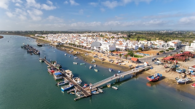 Antenowy. Widok Z Nieba Na Wieś Santa Luzia, Tavira, Portugalia.