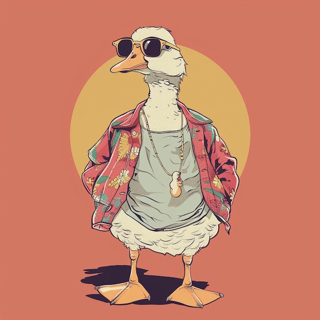 Anthropomorphic cool gooseKawaii estetyczny cottagepunk styl ekscentryczny i szczery zabawny