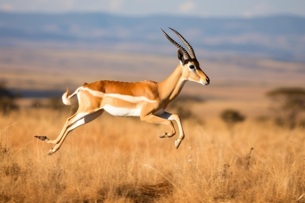 Antilopa skacząca w powietrze