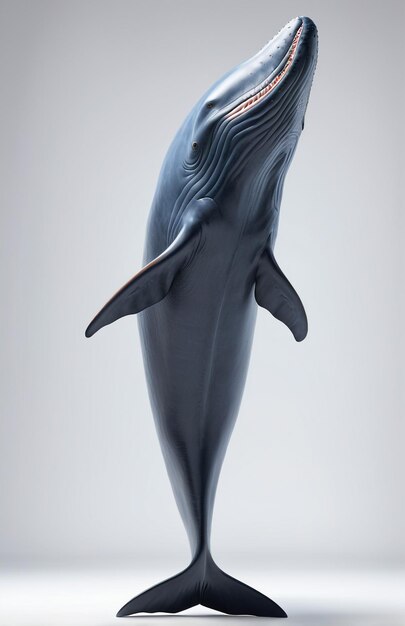 Antropomorficzna postać błękitnego wieloryba izolowana na tle