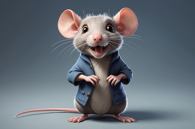 Antropomorficzna postać szczura izolowana na tle