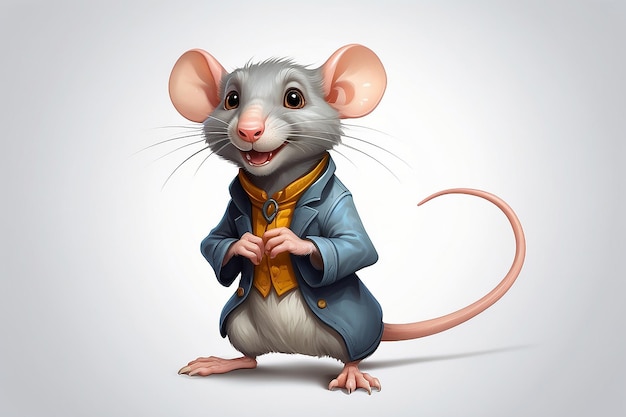Antropomorficzna postać szczura izolowana na tle