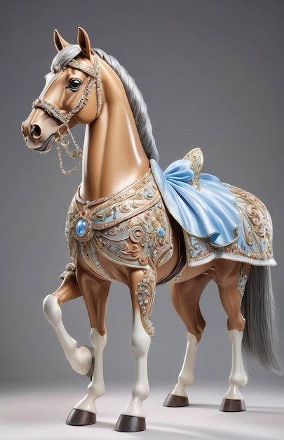 Antropomorficzny karikaturowy koń w odzieży z adresem popielca stojący z widokiem na całe ciało