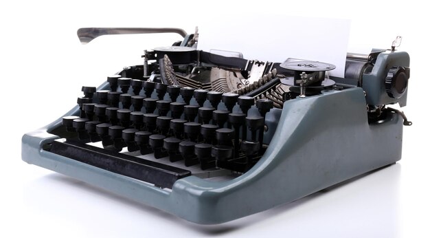 Antyczna maszyna do pisania Vintage Maszyna do pisania na białym tle