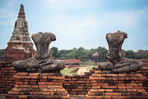 Zdjęcie antyczni buddhas w ayutthaya, tajlandia