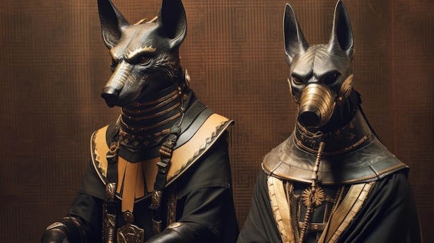 Zdjęcie anubis i horus generative ai