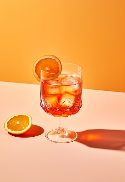 Aperol Spritz koktajl z pomarańczem na jasnym pięknym tle