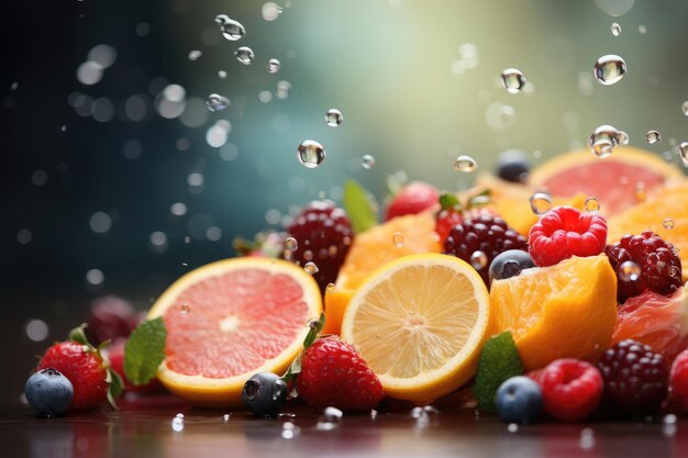 Apetyczne świeże tło na temat zdrowych owoców