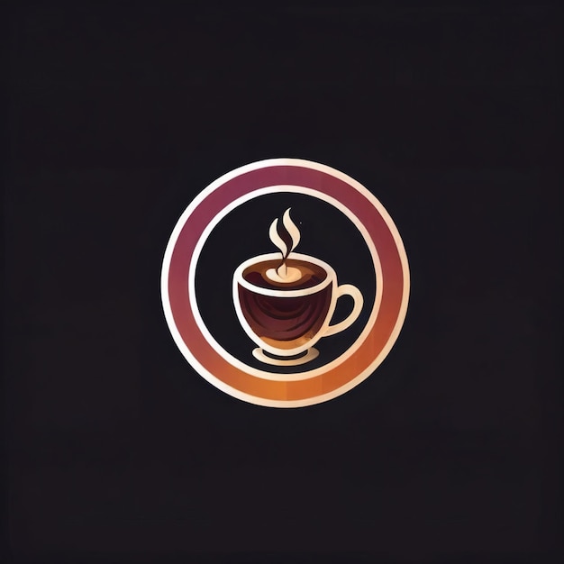 Aplikacja kawiarni kawiarni z ikoną logo oprogramowania filiżanki do kawy w płaskim stylu