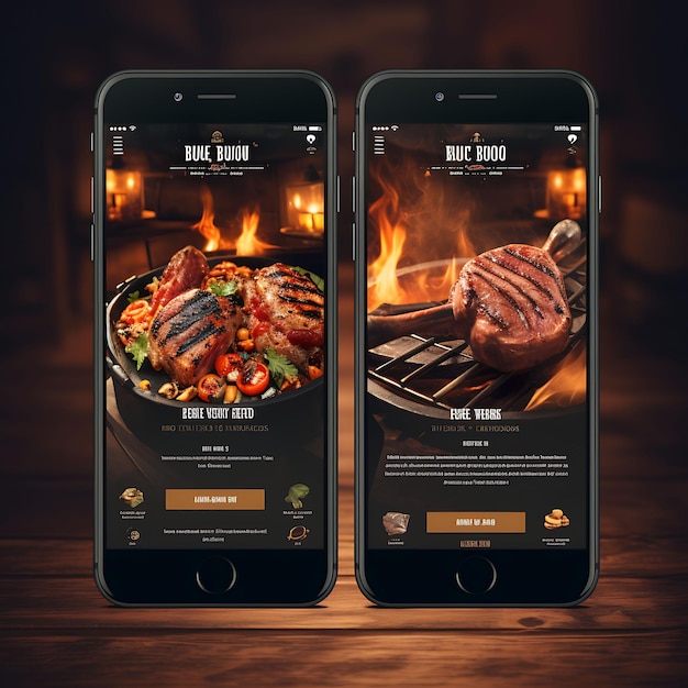 Aplikacja mobilna Bbq Grillhouse Bbqu Grillhouse Concept Design Rustic and Indu Food and Drink Menu