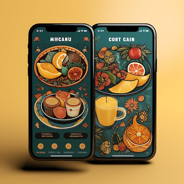 Aplikacja mobilna meksykańskiej kantyny Festive and Lively Concept Design Mexican w menu jedzenia i napojów
