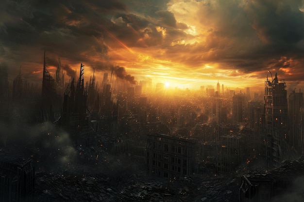 Apokaliptyczne miasto Generate Ai