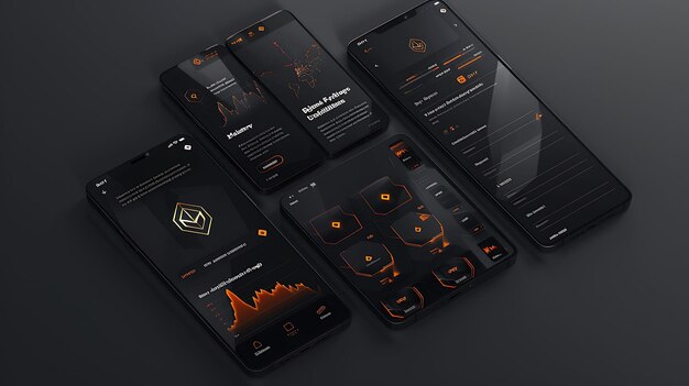 App Design Monero Kryptowaluta Prywatność Mobile Layout z ciemnym tematem Krypto Concept Idea Layout