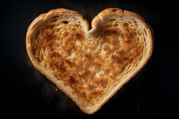 Zdjęcie appetizing slice toasted heart bread generate ai