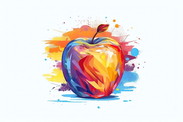 Apple Illustration Sessonial Fruit WSZYSTKIE owoce sessonowe Generatywna sztuczna inteligencja