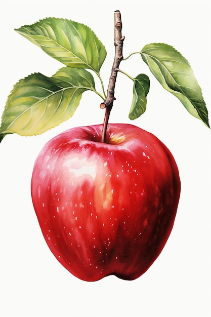 Apple Plasterki Akwarela Art Jabłko Czerwone Owoce Akwarela
