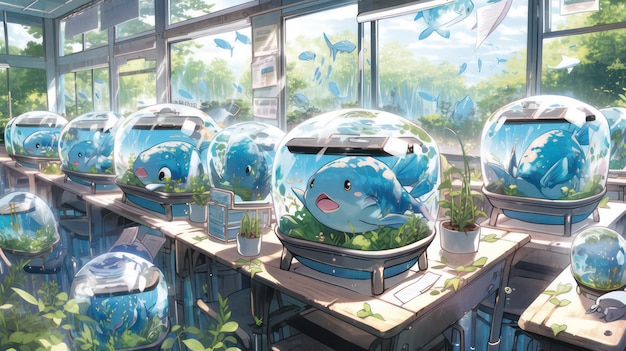 Aquatic Animation Haven Anime Błogość w miniaturowych akwariach