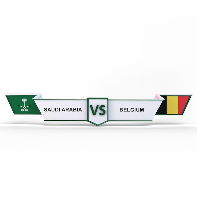 Arabia Saudyjska VS Belgia Puchar Świata W Białym Tle