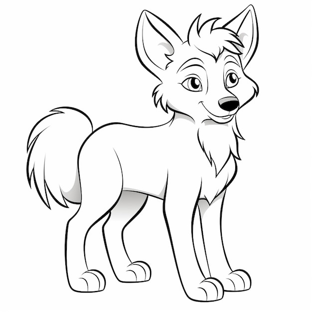 Arabian Wolf kid art cute cute coloring book kawaii line art