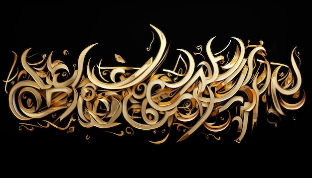 Zdjęcie arabische kalligraphiebuchstaben w złocie