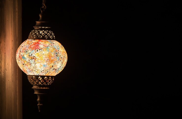 Zdjęcie arabska islamska lampa ścienna w stylu vintage