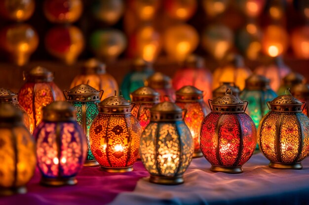 Arabska lampionowa lampa naftowa symbolizująca tradycję i świętowanie