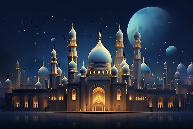 Zdjęcie arabski ramadan kareem dekoracyjny sezonowy pozdrowienie tło