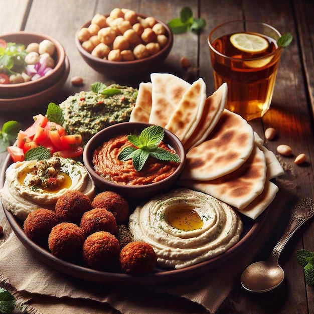 Zdjęcie arabskie i libańskie jedzenie