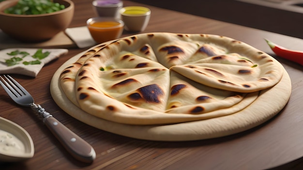 Zdjęcie arabskie naan roti paratha jedzenie