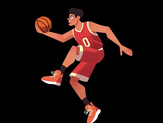 Arafed koszykarz w czerwonym mundurze z piłką w ręku generatywny ai