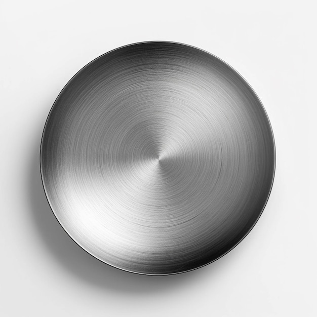 Arafed metalowa płyta z okrągłym wzorem na białej powierzchni generatywnej ai