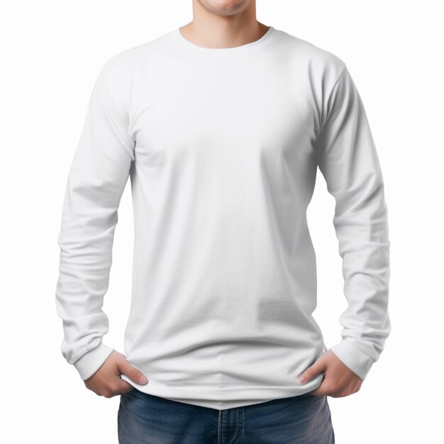 Zdjęcie arafed mężczyzna w białej koszuli pozujący na zdjęcie generatywny ai