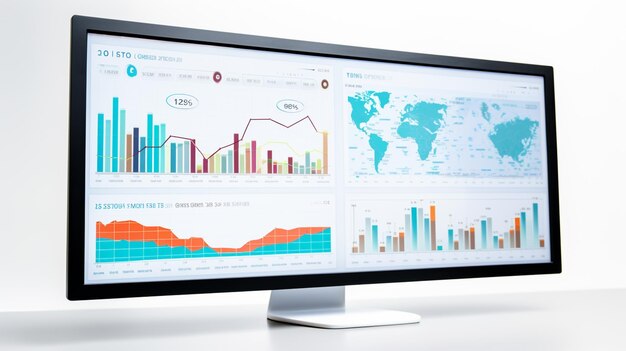 arafed monitor z wykresem na nim siedzący na biurku generatywny ai