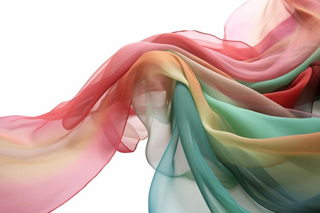 Arafed obraz kolorowej tkaniny dmuchającej na wietrze generatywny ai