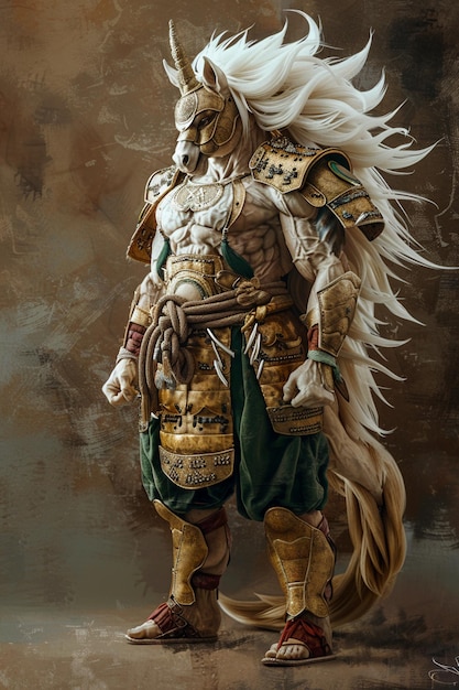 Arafed obraz mężczyzny ubrany w zbroję z mieczem generatywny ai