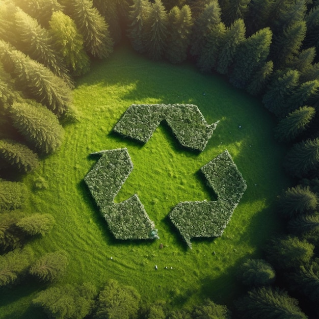 arafed obraz zielonego znaku recyklingu w polu generatywnym AI