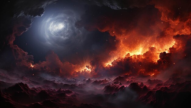 Arafed widok galaktyki ze spiralą w środku generatywnej ai