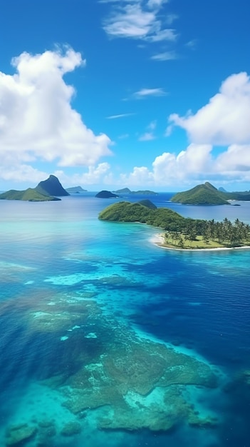Zdjęcie arafed widok na małą wyspę na środku oceanu generatywną ai