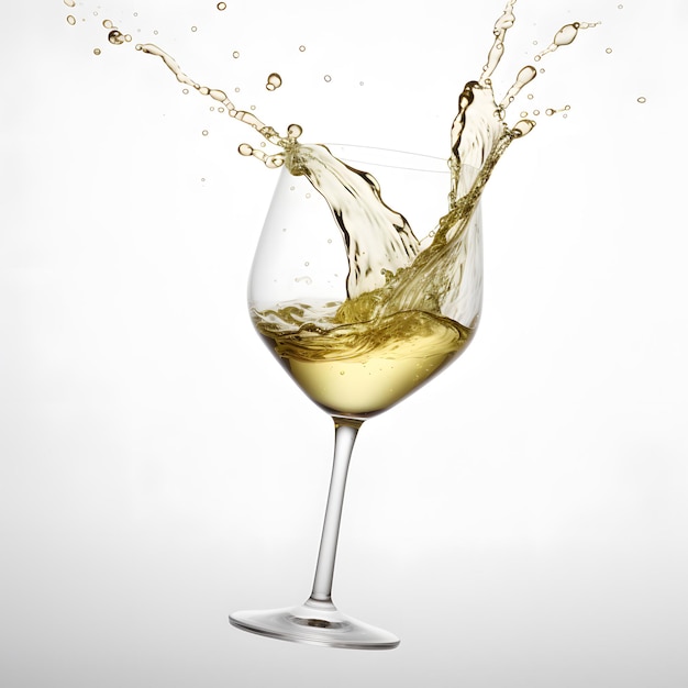 araffe nalewa białe wino do kieliszka z bąbelkami Generacyjna AI