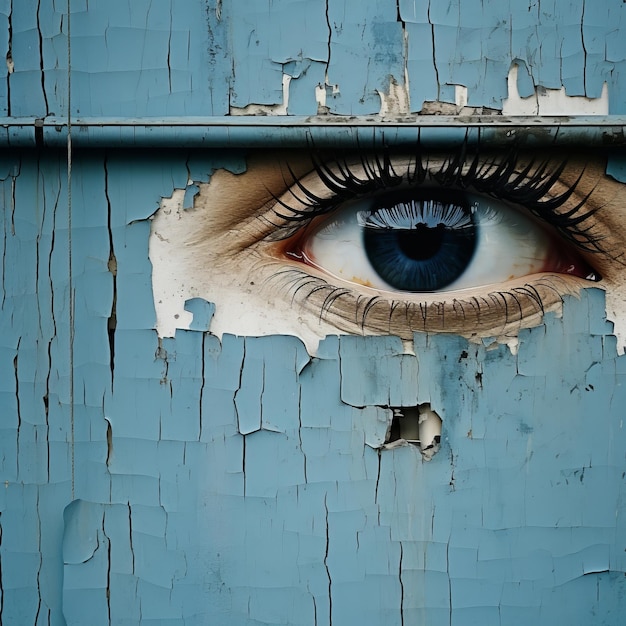 Zdjęcie architektoniczna fasada z zimnymi niebieskimi oczami w wykwintnym realizmie kinematograficzna podróż przez objętościowy l
