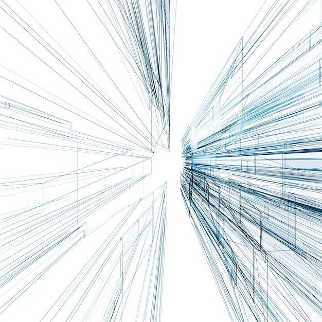Zdjęcie architektura abstrakcyjna widok koncepcyjny tło renderowanie 3d