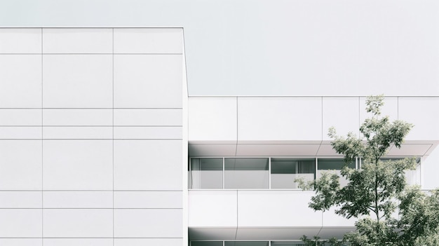 Zdjęcie architektura minimalistyczna biała fasada budynku z czystymi liniami i bez rozproszeń