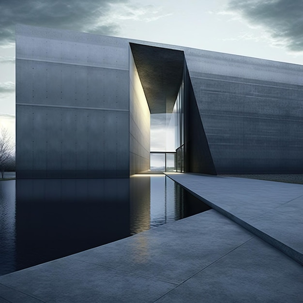 architektura projekt rezydencje minimalistyczny wygląd beton i szkło generatywne ai