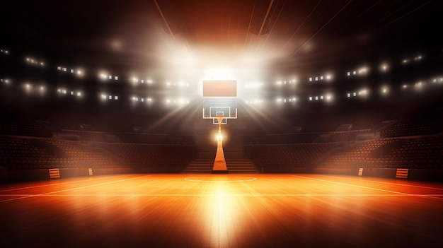 arena do koszykówki ze specjalnym oświetleniem i miejscem do kopiowania