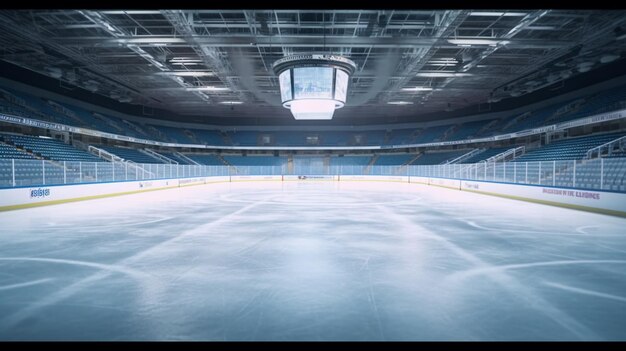 Zdjęcie arena sportowa do hokeja na lodzie ai generative