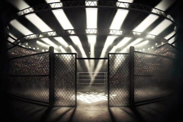 Zdjęcie arena walki o bitwę profesjonalnych sportów mieszanych sztuk walki mma