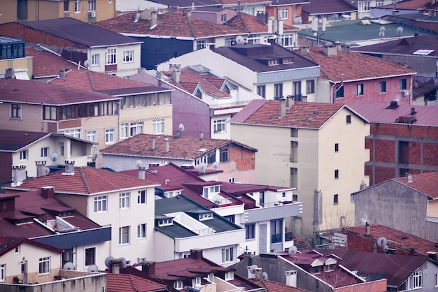 Arial View Stambułu azjatyckiej stronie miejskich bloków konstrukcyjnych